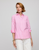 Xena 3/4 Length Blouse - Pink/White Stripe
