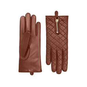 Marie Cashmere Lined Leather Glove - Cognac