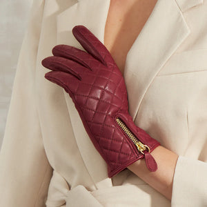 Marie Cashmere Lined Leather Glove - Cognac