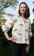 Cheetah Embroidery Top