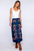 Frannie Skirt - Denim Floral Embroidery