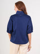 Poppy Top in Navy Ponte