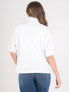 Poppy Top in White Ponte