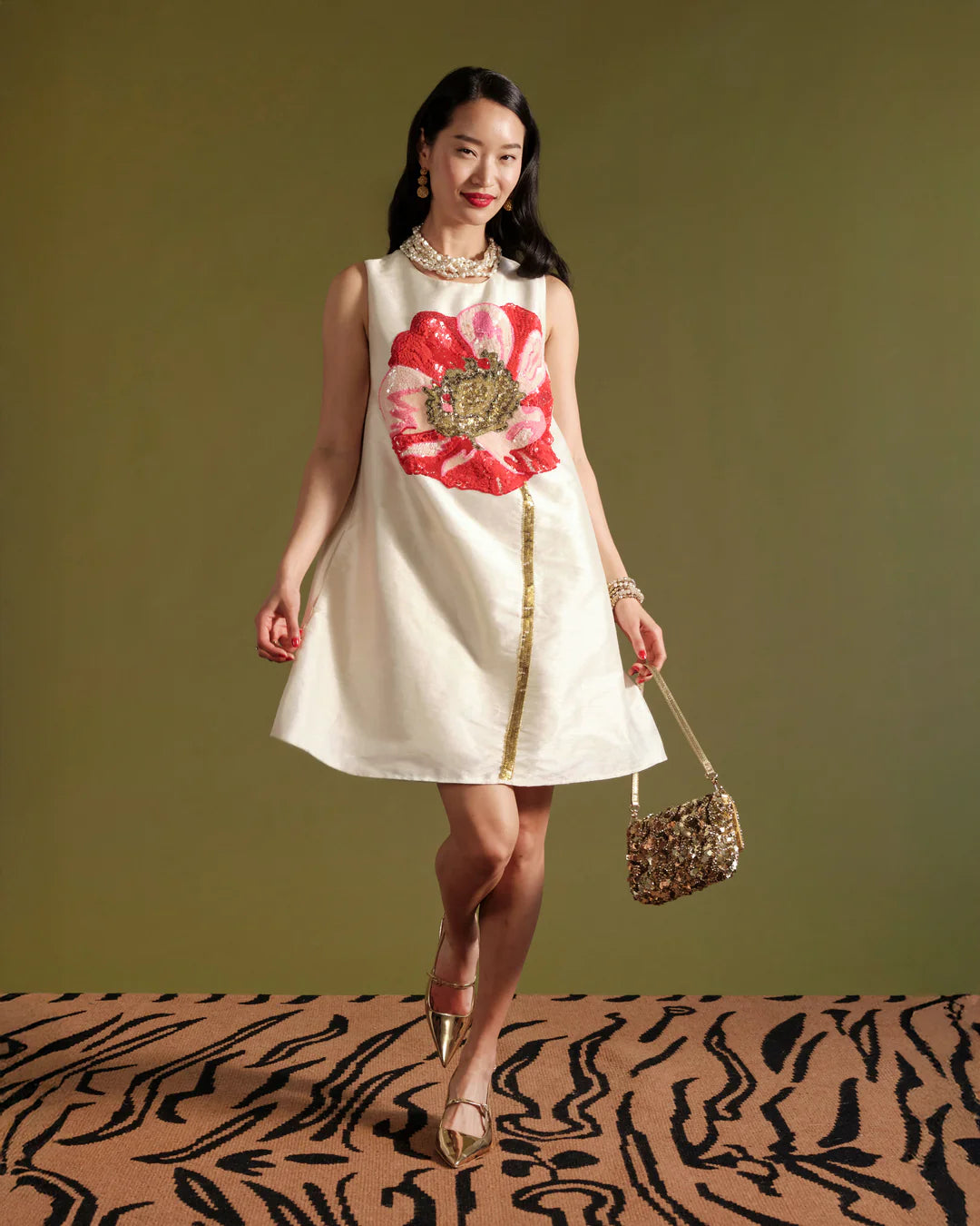 Frances Valentine Alice Shift Dress Paradise Poppy, Oyster/Multi / S Frances Valentine Alice Shift Dress Paradise Poppy, Oyster/Multi / S