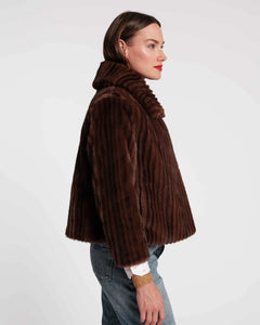 Babe Jacket Faux Mink Faux Fur Brown/Multi