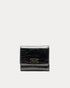 Crinkled Leather Card Case - Black