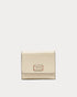Crinkled Leather Card Case - Oyster