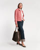 Hunter Suede Italian Leather Hobo Tote - Olive