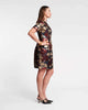Michelle Mini Dress Floating Floral Jacquard Navy/Gold/Multi