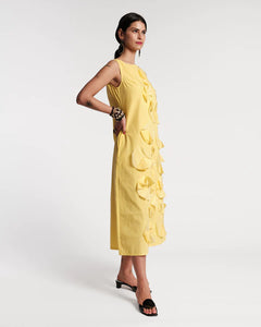 Oragami Flower Dress - Yellow
