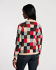 Pixel Cardigan Sublime Pixel 100% Lambswool Blue/Brown/Red