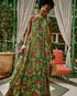 Slim Pleated Maxi Dress - Canopy Green