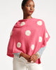 Le Petit Poncho Embroidered Flowers - Pink/Oyster