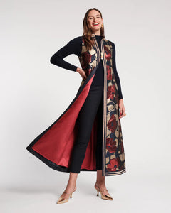 Susie Jacket Floating Floral Jacquard Navy/Gold/Multi