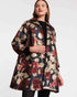 Cornelia Swing Coat Floating Floral Jacquard Navy/Gold/Multi