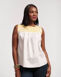 Jess Floral Embroidery Top - White/Yellow
