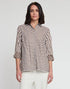 Xena 3/4 Length Blouse - Caramel / White  Stripe