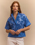 Carine Elbow Sleeve Lace Jacket - Lake Blue