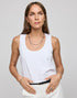 Daphne Scoop Neck Double Knit Tank - White