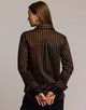 Margot Long Sleeve Striped Shirt - Caramel/Black