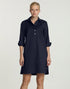 Aileen Button Back Dress - Navy