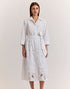 Robin 3/4-Length Eyelet Dress - White