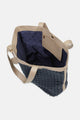 Braided Tote - Navy/Taupe