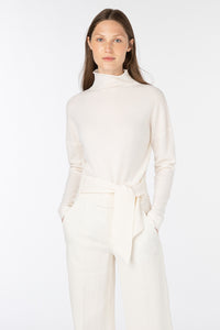 Cashmere Tie Front Pullover