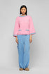 Pannabella Sweater w/Suede Details - Pink