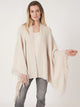 Rib Knit Cape with Fringes