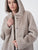Reversible Faux Fur Coat with Hood - Light Grey