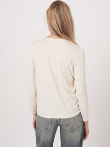 Basic Women's Long-Sleeved Shirt - Ivory