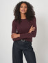 Basic Women's Long-Sleeved Shirt - Merlot
