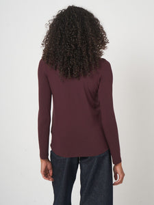 Basic Women's Long-Sleeved Shirt - Merlot