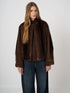 Soft Faux Fur Jacket with Round Neckline