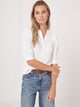 Henley Top with Puff Sleeves - White