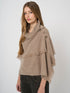Wool-Cashmere Poncho with Button Closure