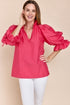 Remy Poplin Blouse - Watermelon