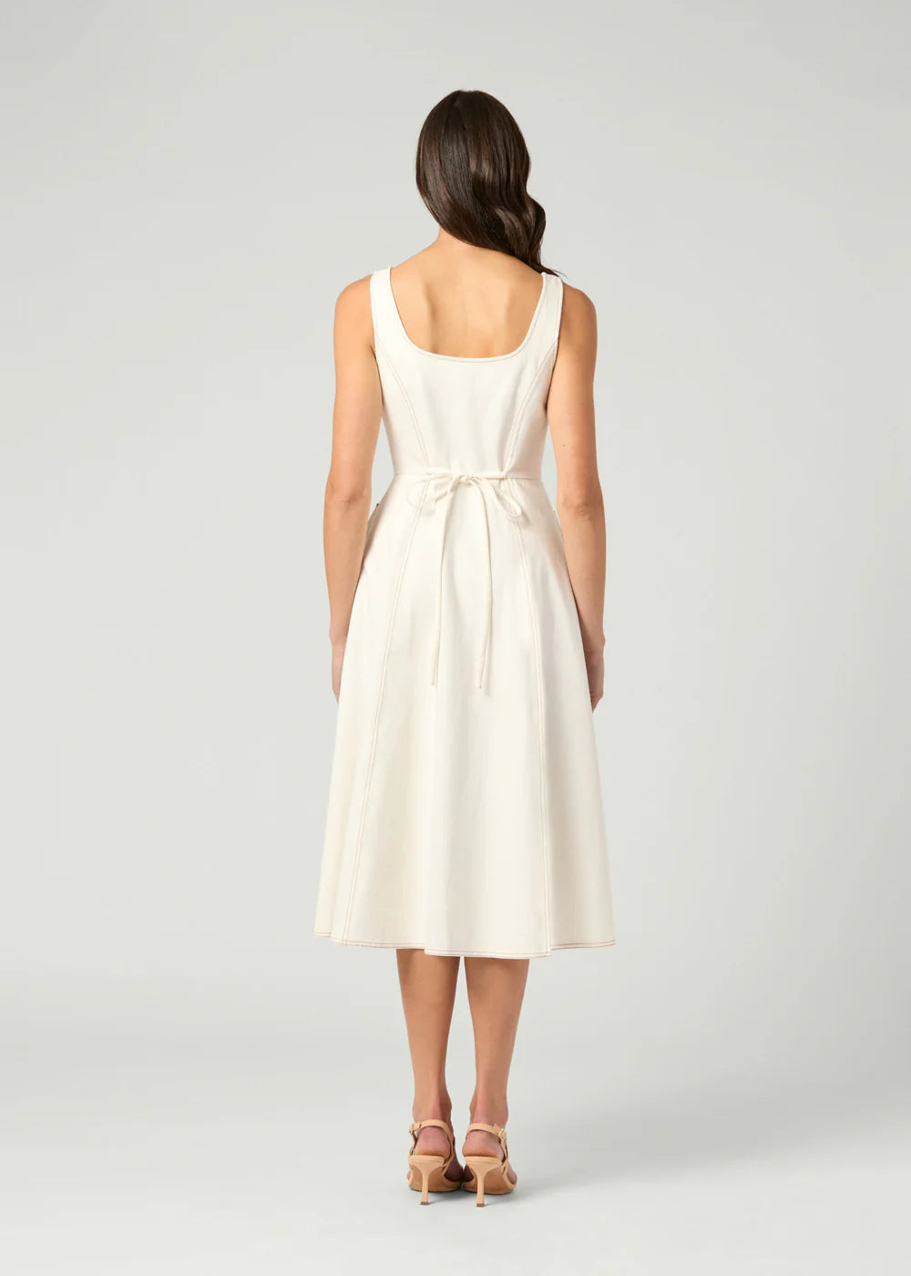 Belle Denin Dress - Ivory - FINAL SALE Windswept Clothiers Belle Denin Dress - Ivory - FINAL SALE Windswept Clothiers