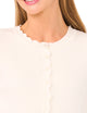 Cybill Scallop Neck Cardigan - Vanilla Ice