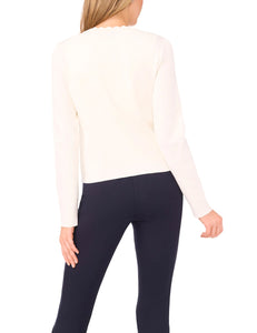 Cybill Scallop Neck Cardigan - Vanilla Ice