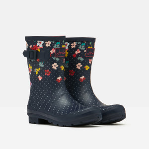 Joules® Mid-Height Navy Blossom Rainboots