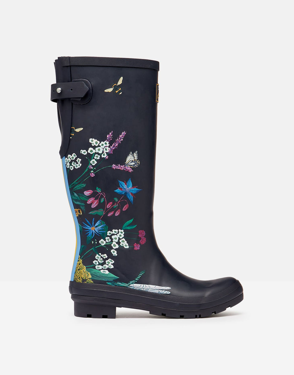 Navy Bee Floral Rain Boots by Joules® Windswept Clothiers